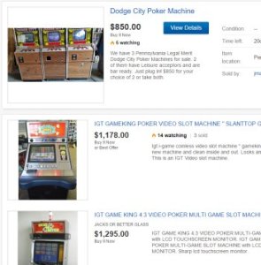 Video poker machines for sale on eBay